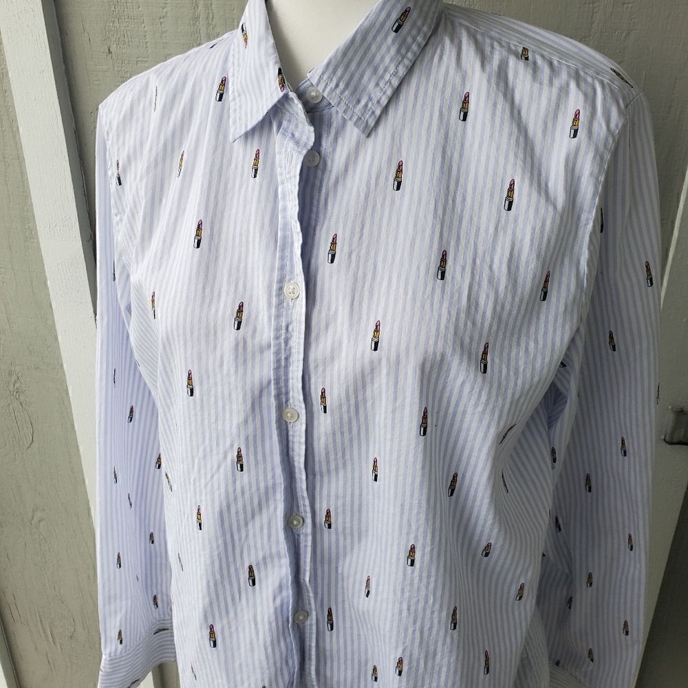 Banana Republic Dillon Shirt Lipstick Print